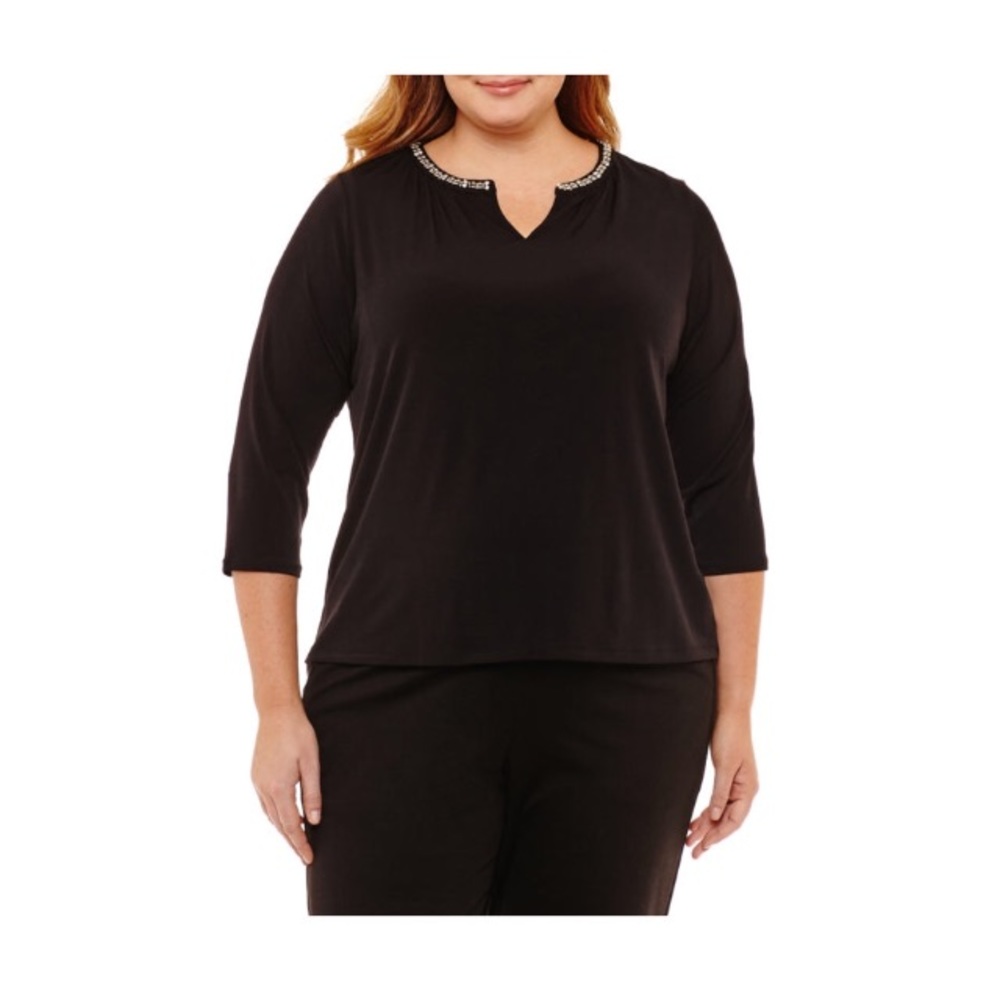 Bling Split Neck top